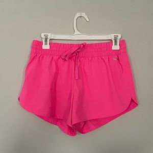 DSG hot pink athletic shorts with built in underwear. Size Small